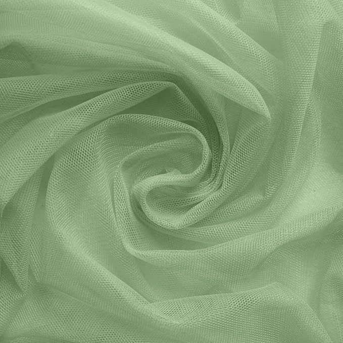SiinvdaBZX Sage Green Tulle Fabric Roll, 54 Inch x 3 Yards Soft Drape Tulle Netting Fabric for DI... | Amazon (US)