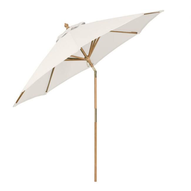 Natural Wood Tilting 9 Ft Patio Umbrella Frame And Pole | World Market