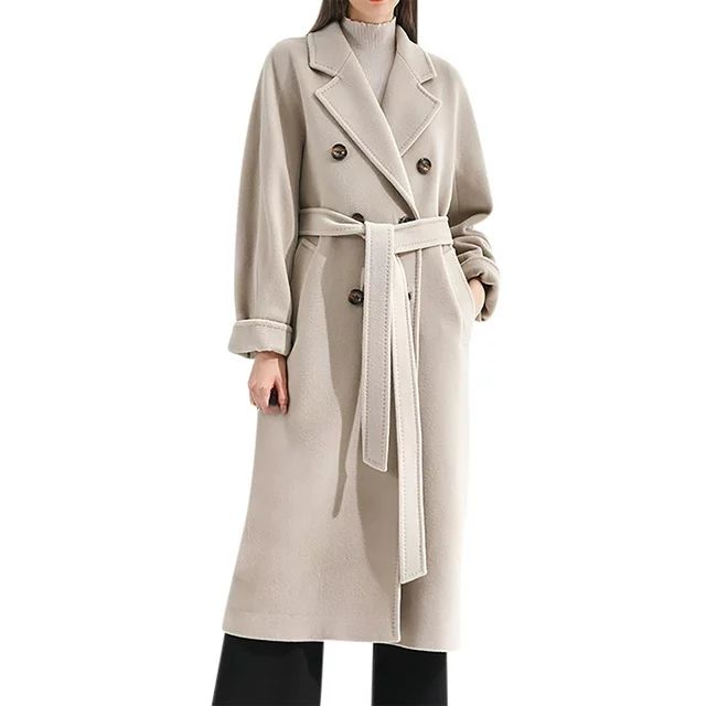 ZIZOCWA Womens Bed Jacket Woman Evening Coat Womens Fit Mid Long Double Coat Lapel Jacket Overcoa... | Walmart (US)