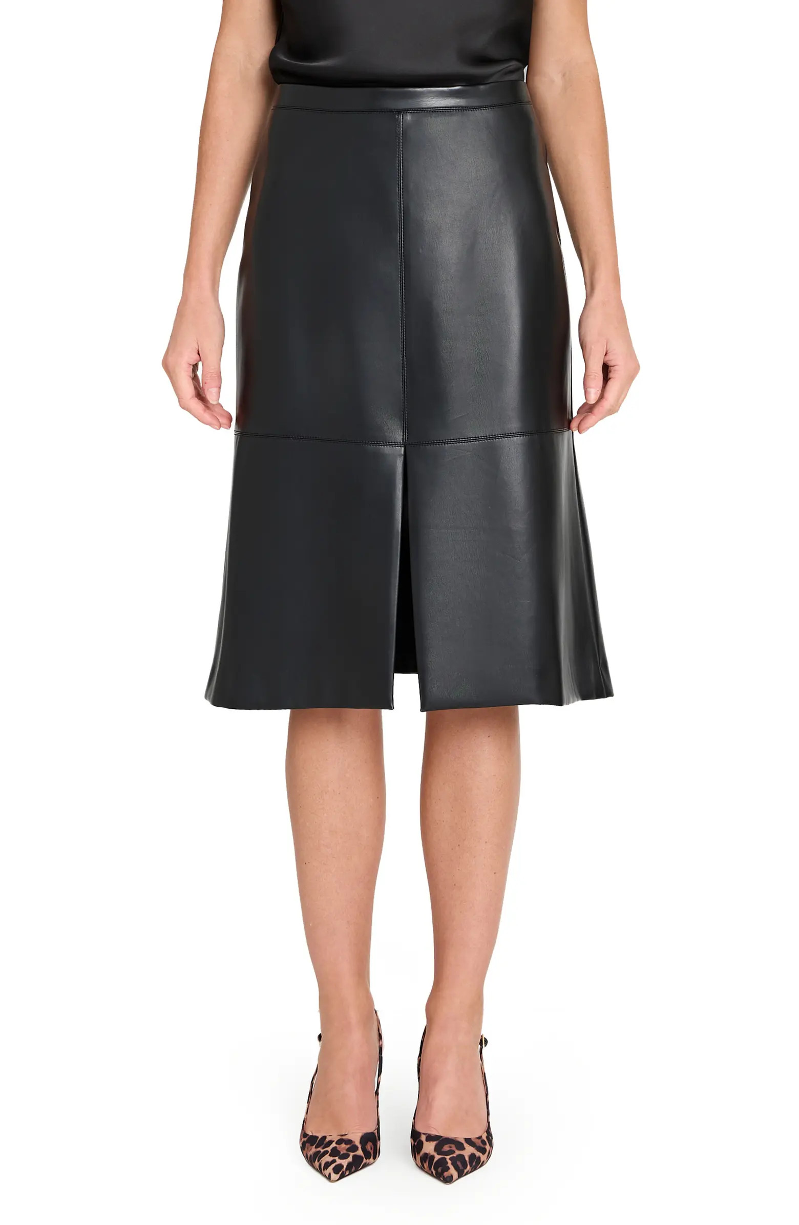 Faux Leather A-Line Skirt | Nordstrom