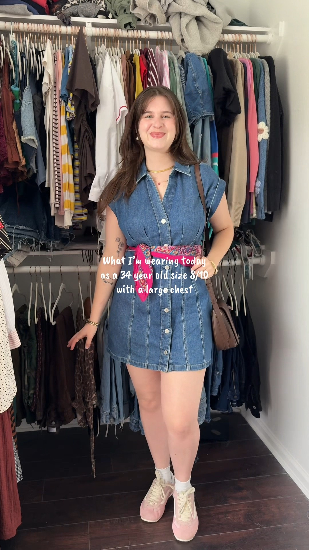 Styling a denim dress and a funky silk scarf today! 

#size8fashion #largecheststyle #outfitinspo #largechestfashion #fashioninspo

#LTKootd #LTKgrwm