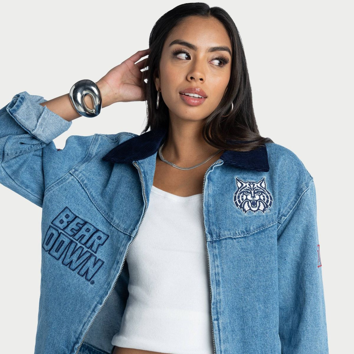 NCAA Arizona Wildcats Women's Denim Jacket - S | Target