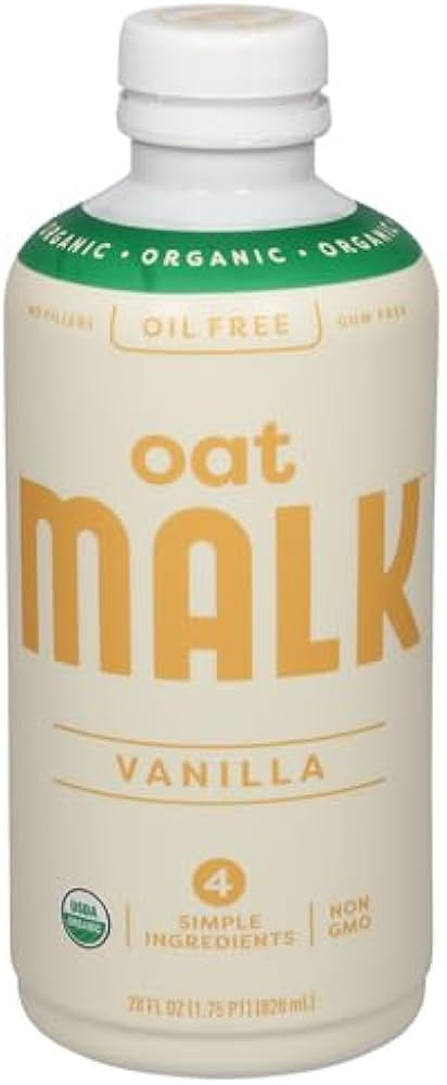 MALK Organic Vanilla Oat Milk 32 fl oz - Shelf Stable, Non GMO, Gluten Free, Dairy Free, Plant Ba... | Amazon (US)