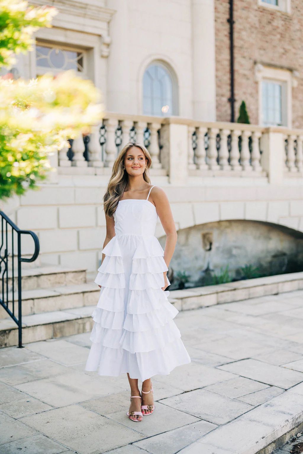 Colbie Ruffle Dress - White | cocolillys