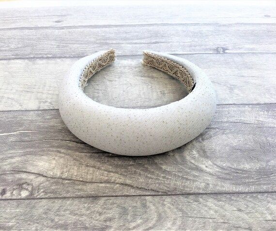 Beautiful Ivory Velvet Deeply Padded headband with net and gold glitter Matador style Plush padding  | Etsy (UK)