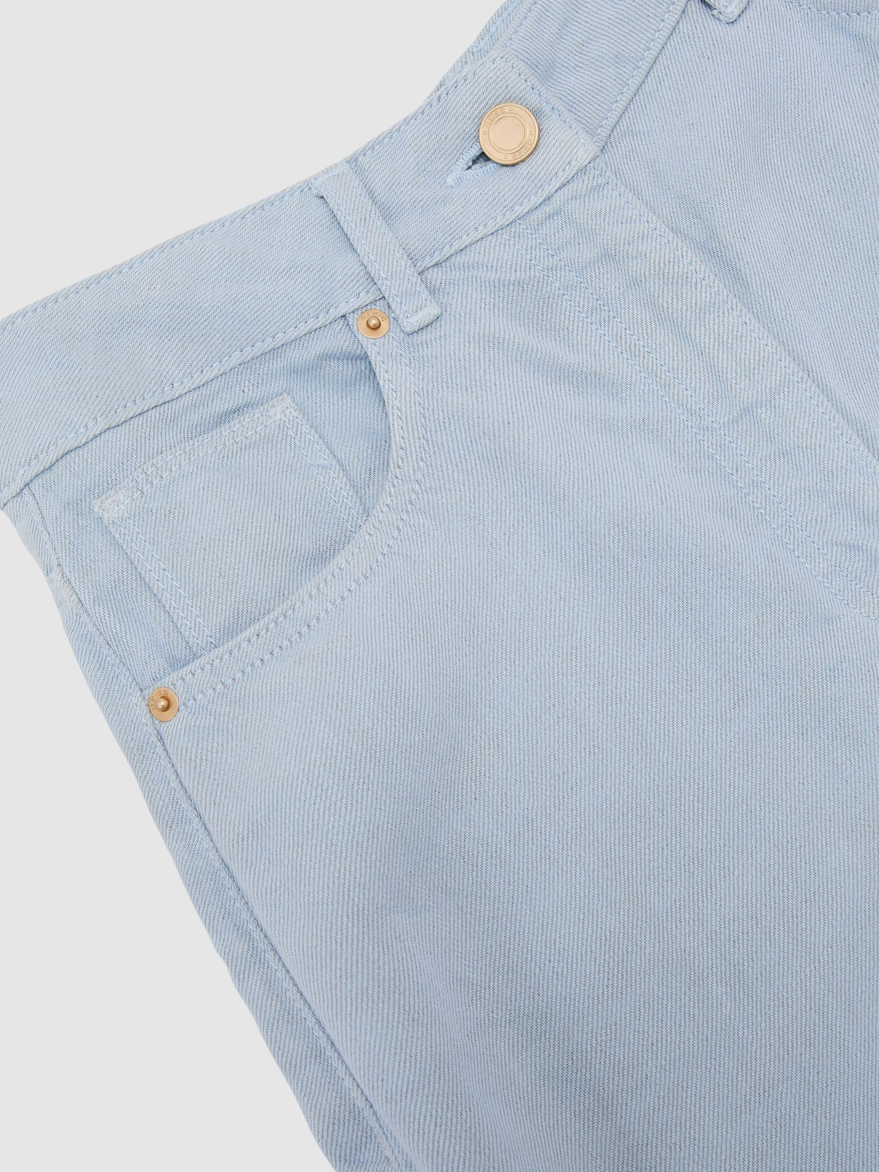 Reiss Lyocell-Linen Wide-Leg Trousers in Blue | REISS | Reiss US