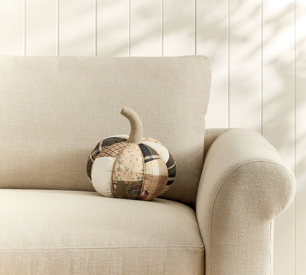 Patchwork Pumpkin Shaped Pillow | Pottery Barn (US)