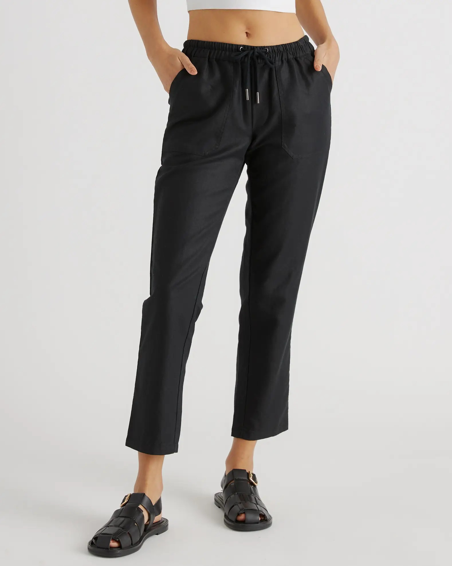 Cotton Linen Twill Straight Leg Pants | Quince