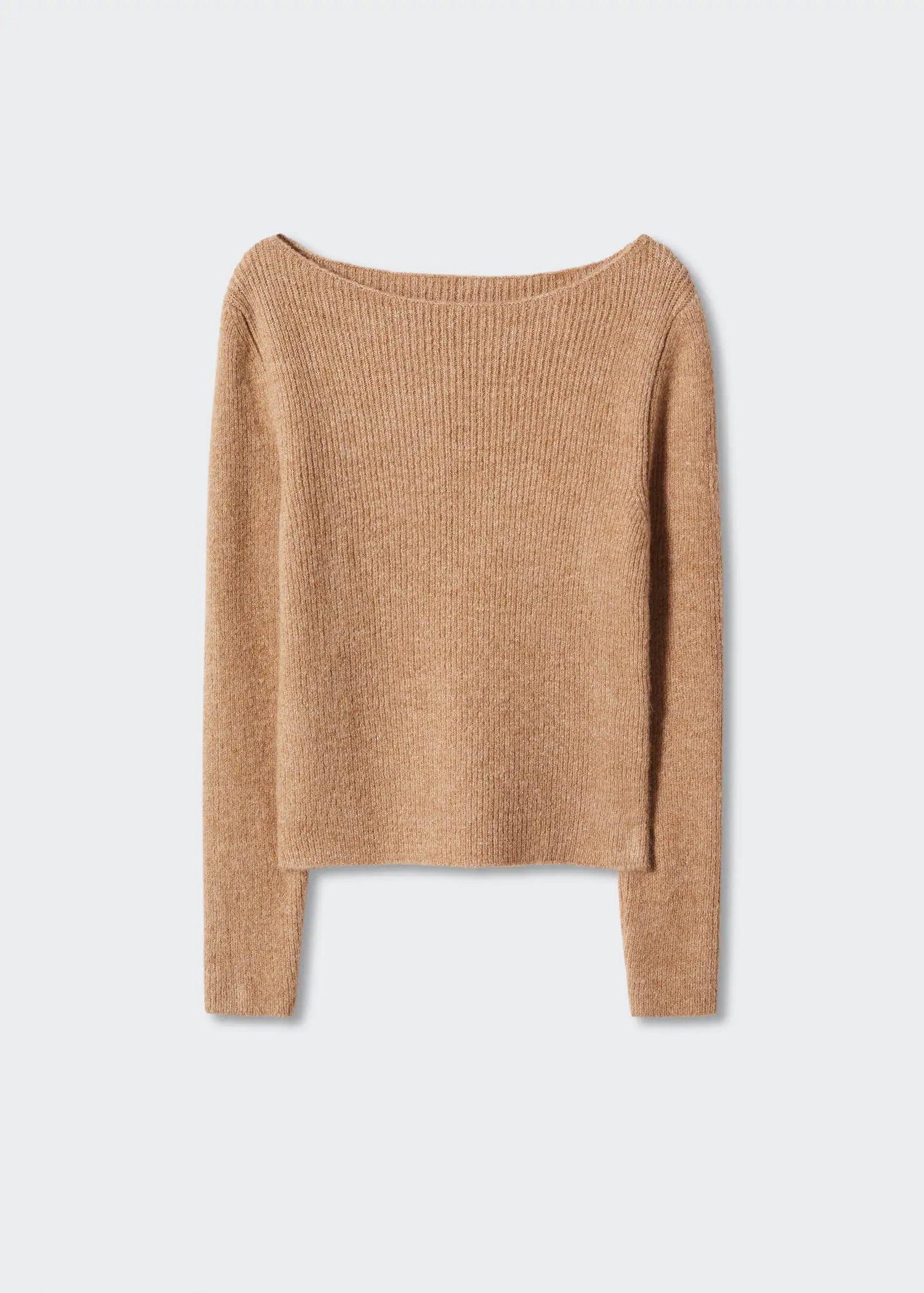 Boat neck ribbed sweater -  Women | Mango United Kingdom | MANGO (UK)