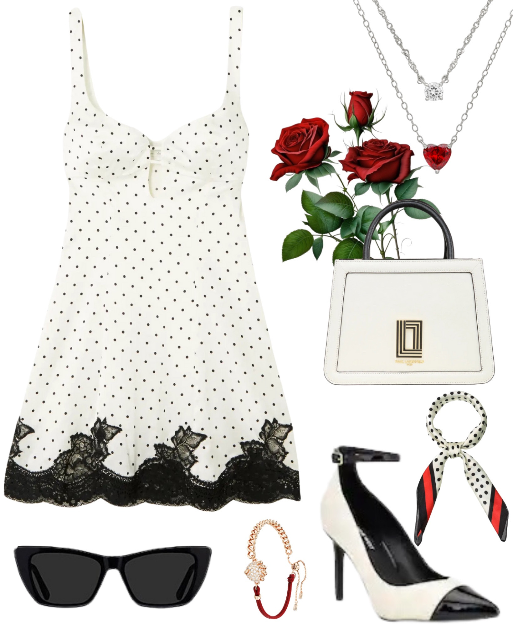 parisian summer 💋🌹 #parisian #polkadot #slipdress #lacetrim #blackandwhite #vacation 