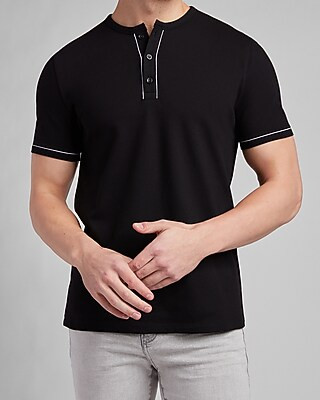 Piped Luxe Pique Henley | Express