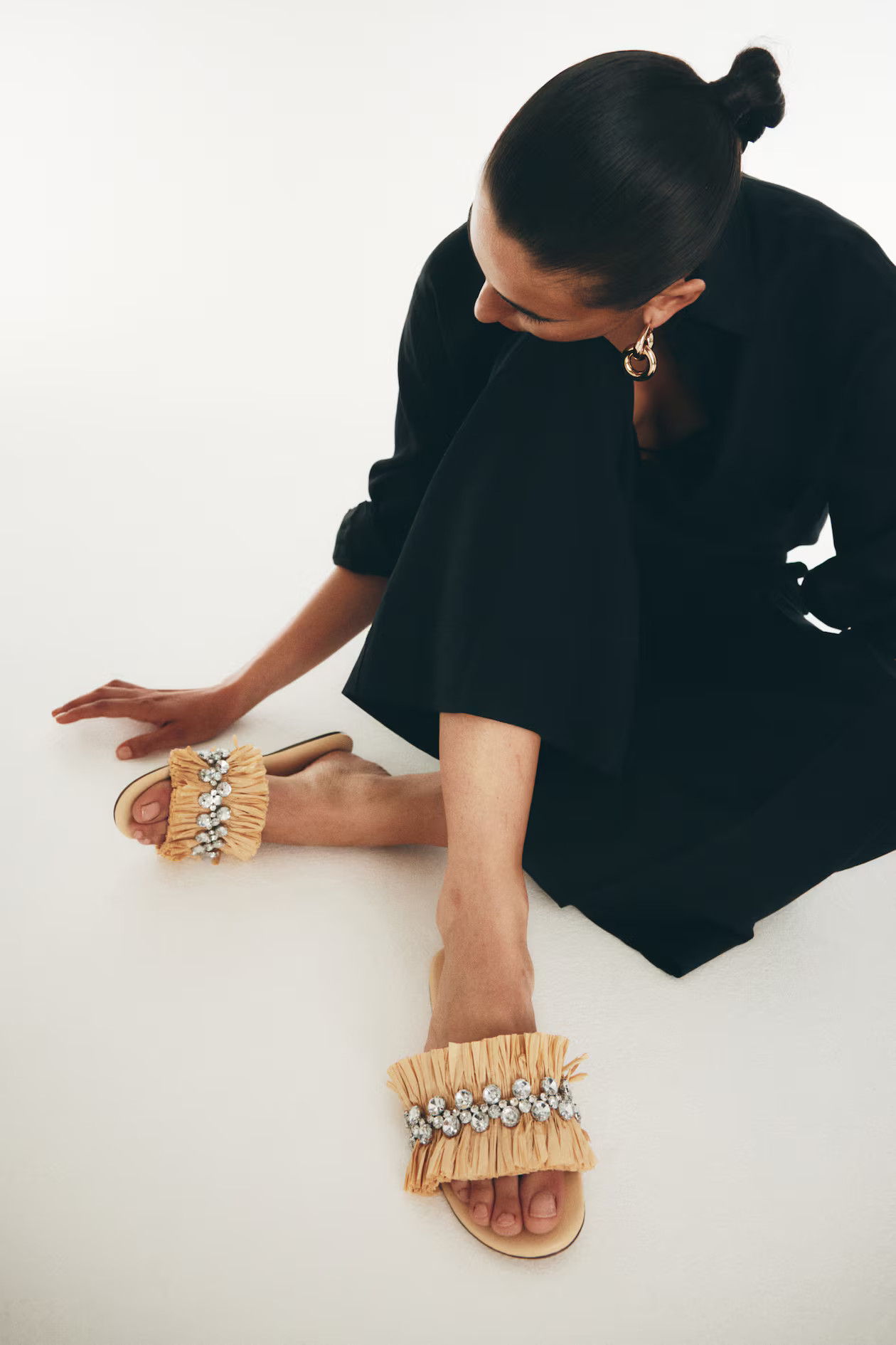 Rhinestone-Embellished Sandals | H&M (US + CA)