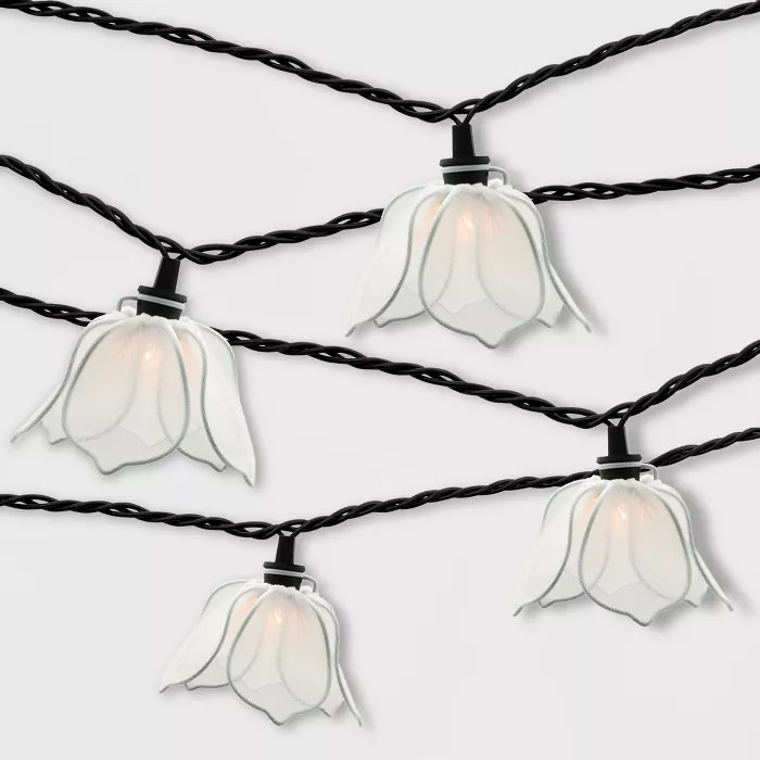 10ct Incandescent Flower Outdoor String Lights White - Threshold™ | Target