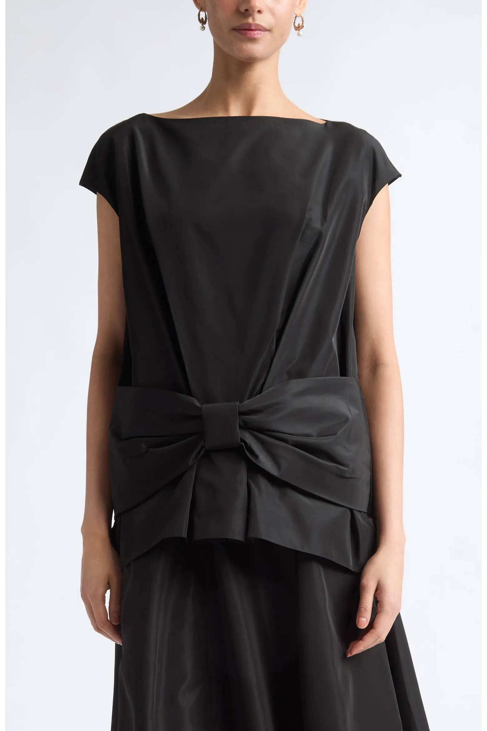 Simone Rocha Boxy Bow Detail Satin Top (Women) | Nordstrom | Nordstrom