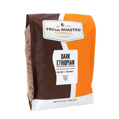 Fresh Roasted Coffee, Dark Ethiopian Yirgacheffe, Dark Roast Ground Coffee - 5lb | Target