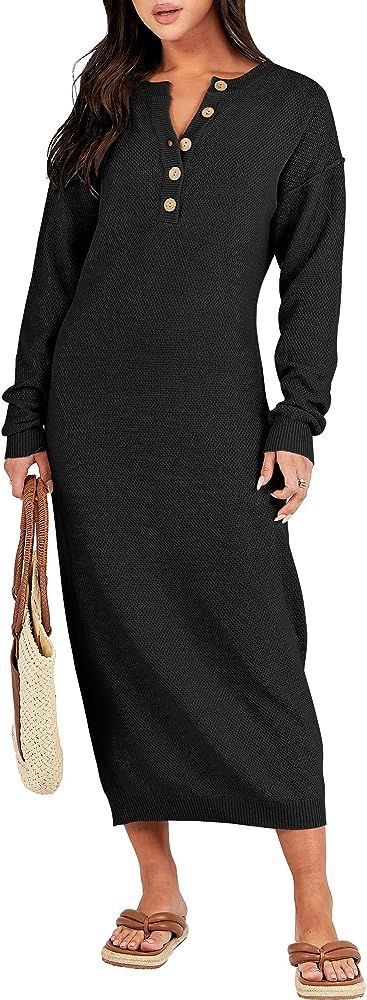 ANRABESS Women Long Sleeve Sweater Dress      
 Polyester, Acrylic  

 Office | Amazon (US)