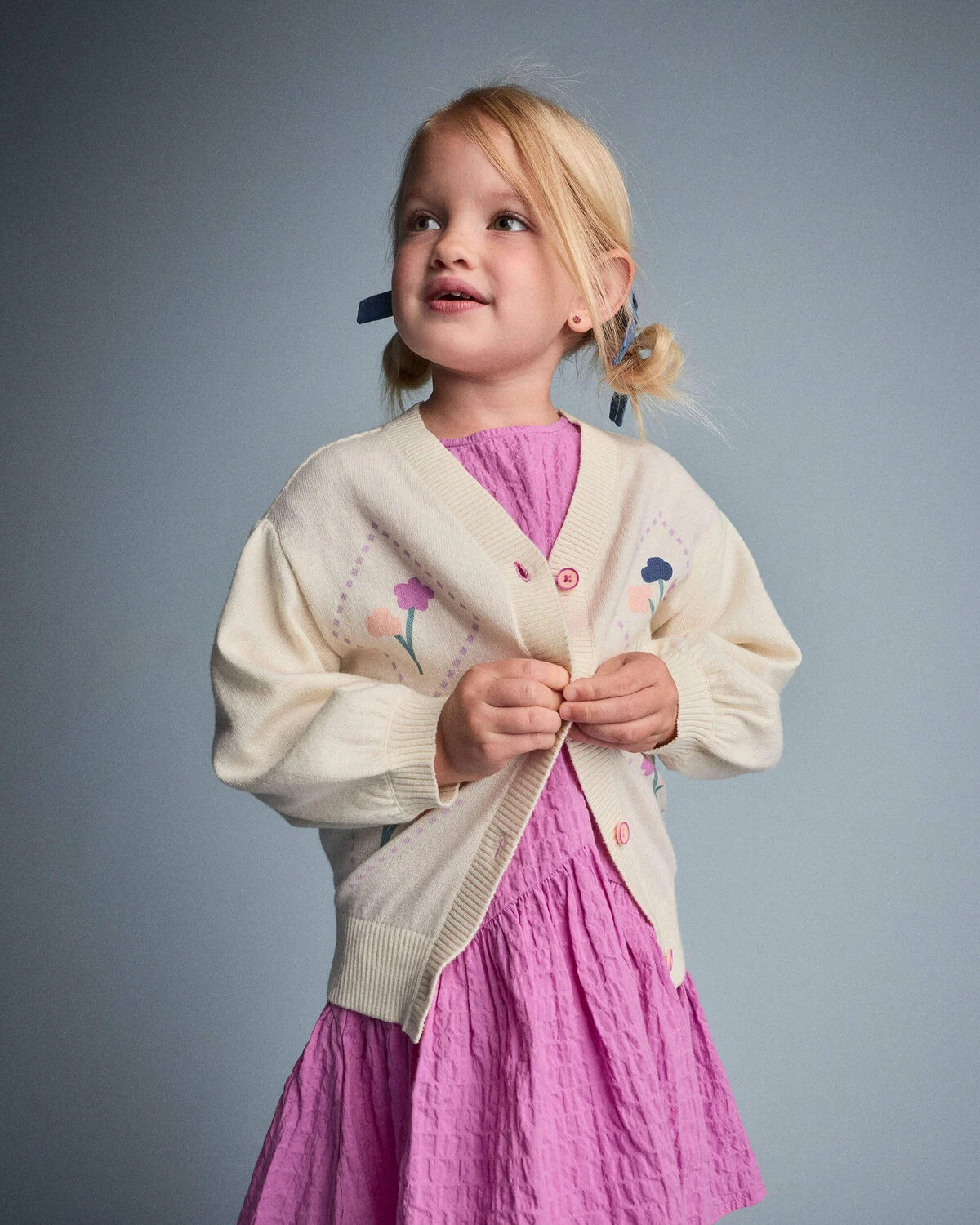 Toddler Girl Cardigan Sweater with Flowers - Cream - Otter Avenue | Carter's | Carter's Inc