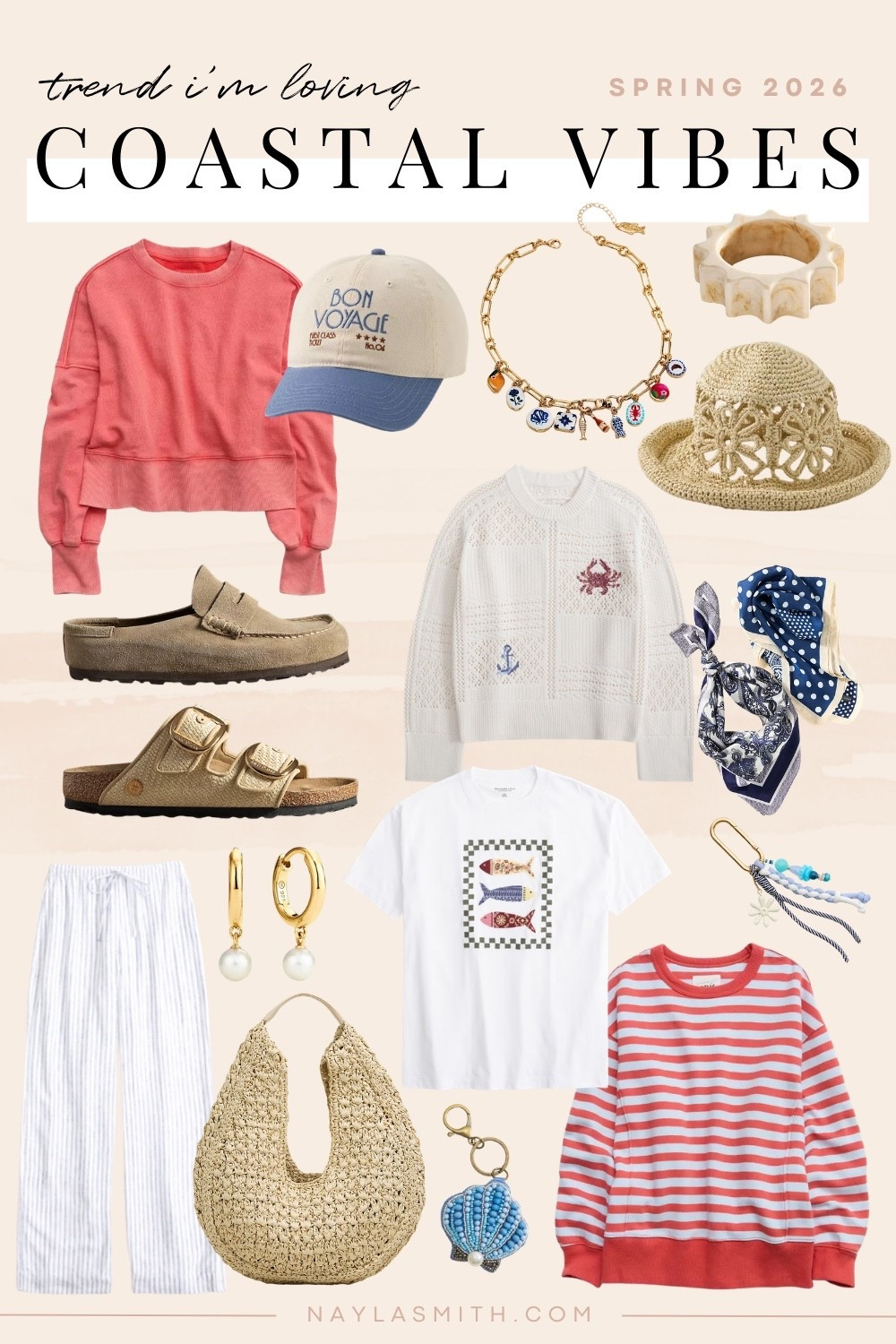 Spring trend I’m loving: coastal vibes!! Striped sweatshirt, linen pants, fish graphic tee, straw beach hat, printed scarves, straw bag, charm necklace, bag charms. Spring break outfits, spring fashion trendss

#LTKsummer #LTKstyletip