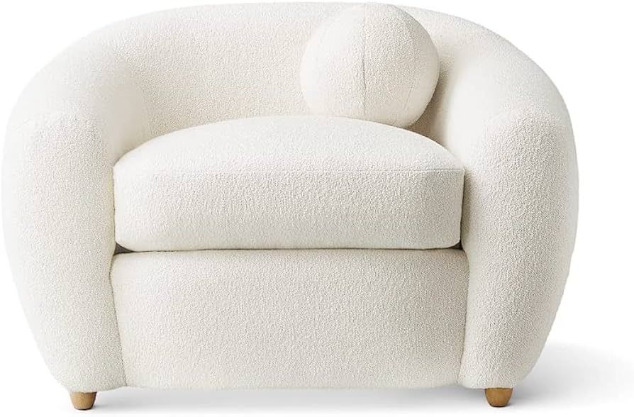 World Modern Design Vista Boucle Armchair Lounge Chair, White | Amazon (US)