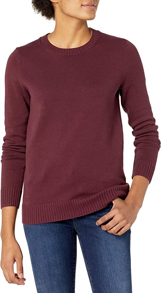 Amazon Essentials Women's 100% Cotton Crewneck Sweater (Available in Plus Size) | Amazon (US)