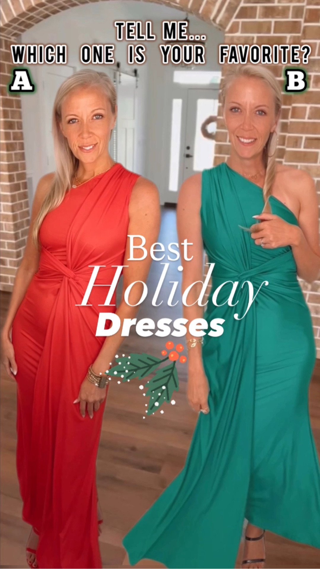 Same dress, red or green?! Tell me which one is your favorite! 

I shared this green dress in an earlier reel and it was very popular because of the beautiful shiny material!  I just had to try this beautiful holiday red version!

Stay tuned because I will be posting a try-on reel of this beautiful red dress —but if you want to see the try-on for the green dress, check it out on my feed now! 

#amazonfashion #formaldresses #weddingguestdress #founditonamazon #partydresses #holidaydress #maxidresses #christmaswedding #holidayoutfits

#LTKParties #LTKHoliday #LTKWedding