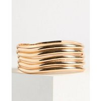 Smooth & Wavy Bracelet Set in Gold | Torrid (US & Canada)