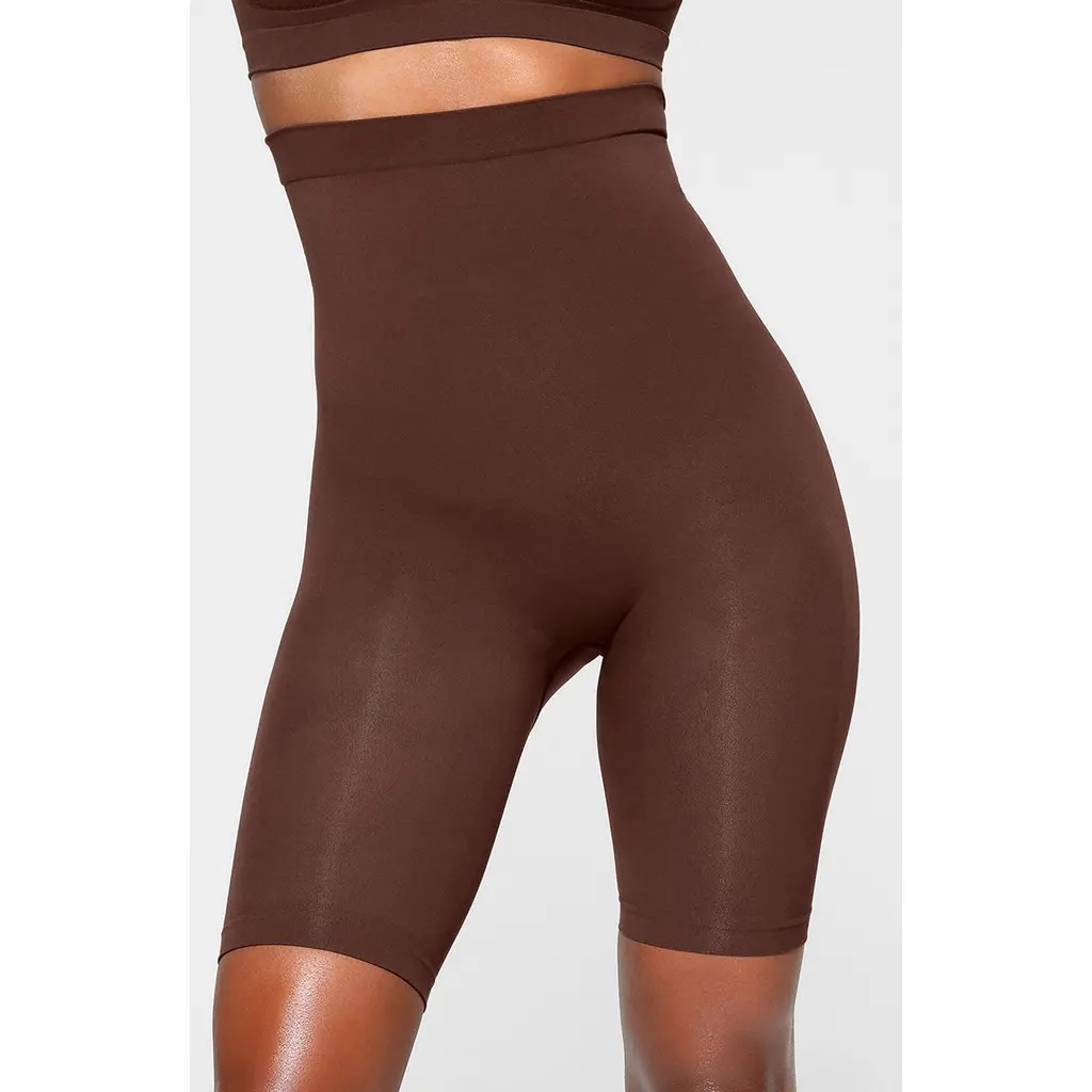 SKIMS Seamless Sculpt High Waist Shorts in Cocoa at Nordstrom, Size X-Large | Nordstrom