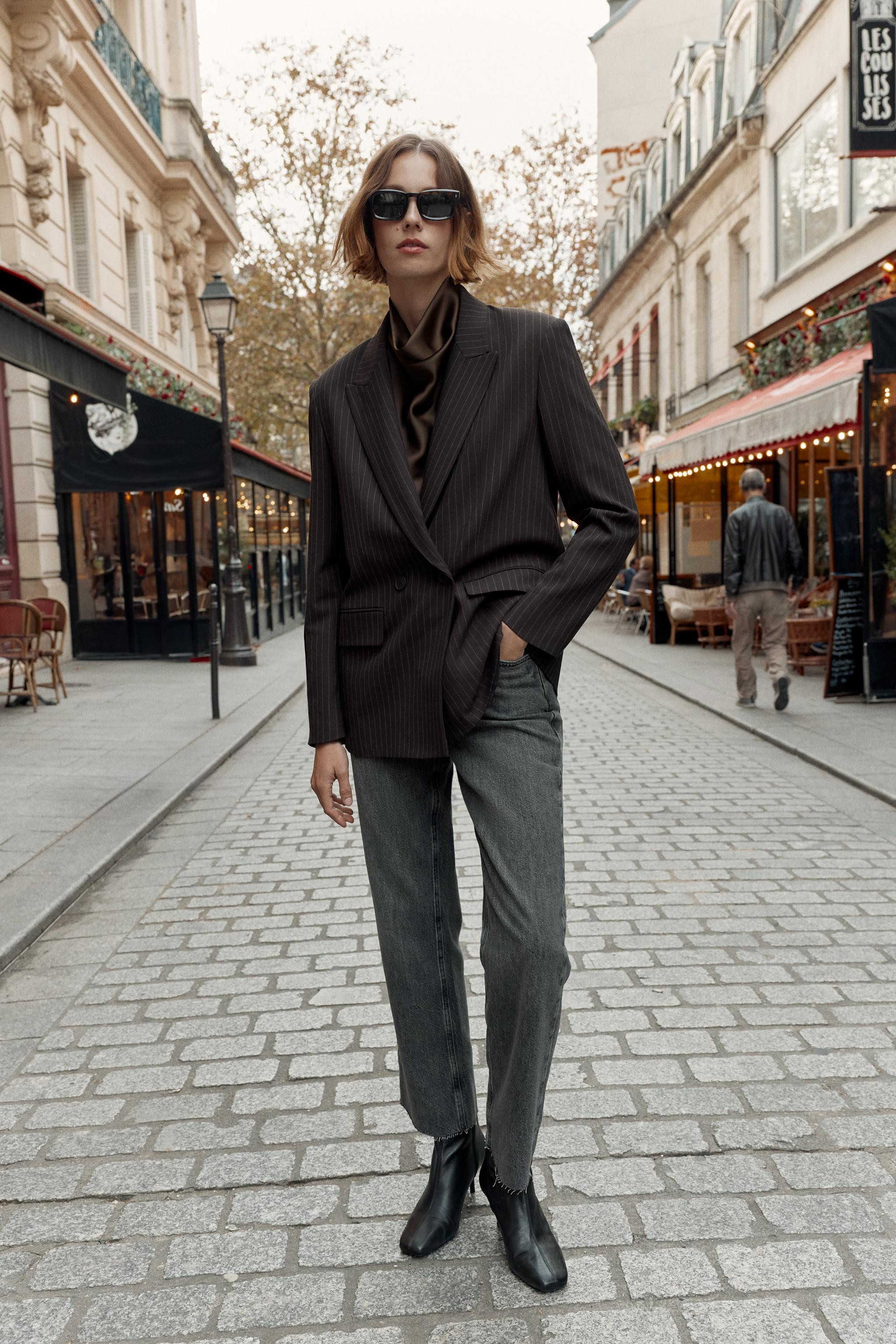 OVERSIZED PINSTRIPE DOUBLE BREASTED BLAZER | Zara US