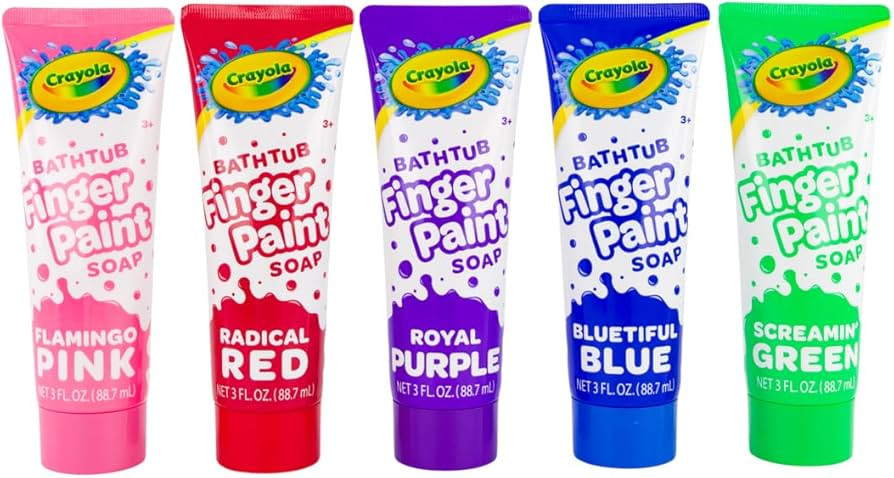 Crayola Bathtub Fingerpaint 5 Color Variety Pack, 3 Ounce Tubes (Bluetiful Blue, Screamin' Green,... | Amazon (US)