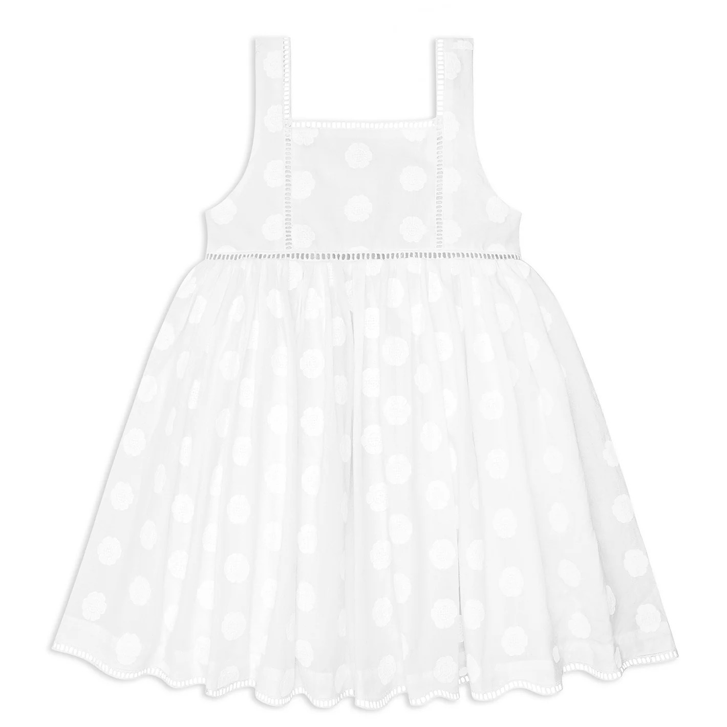 girls white square neck dress | minnow