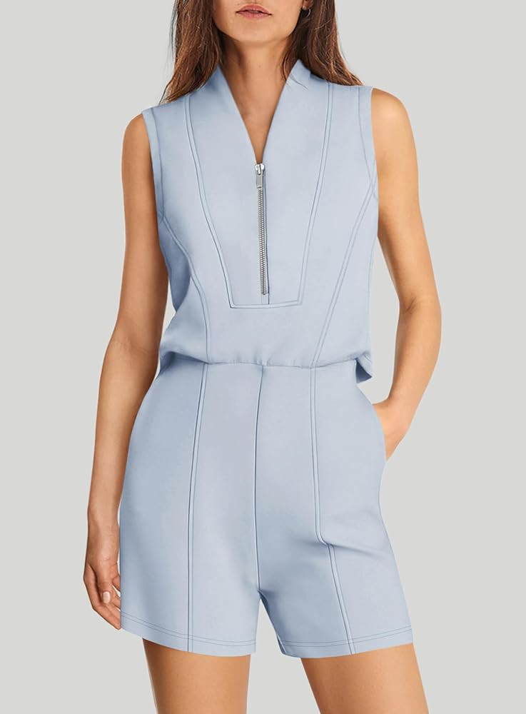 Amazon.com: SENSERISE Womens Jumpsuits Casual One Piece Jumpsuit Summer Romper Shorts 2026 Lounge Vacation Airport Travel Outfit(Oxygen Blue,S) : Clothing, Shoes & Jewelry | Amazon (US)