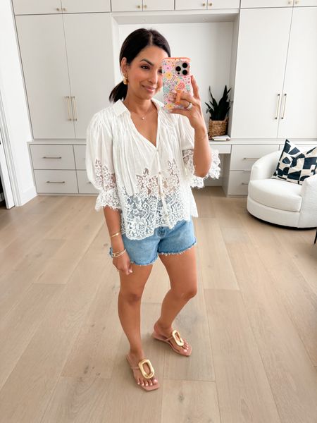 Wearing the XS petite in lace top from
Anthropologie- this is a classic that I've had for many years & just love it! Runs TTS

#LTKStyleTip #LTKSaleAlert