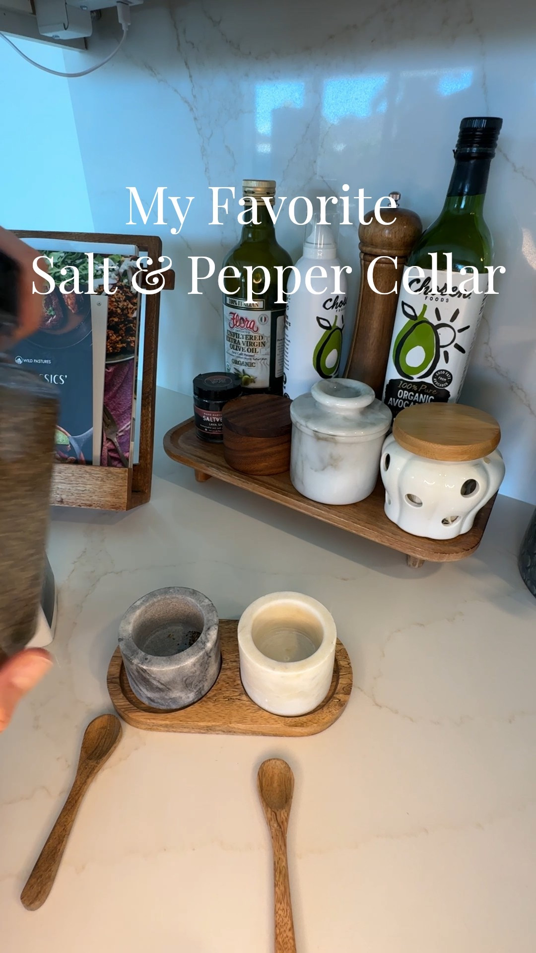 My favorite salt and pepper cellar is 40% off at @Michaels use code: WOW40 (online only) 

I seriously use these every day and they look like a designer duper IMO 🤍 

#kitchen #curatedhome #saltandpepper 