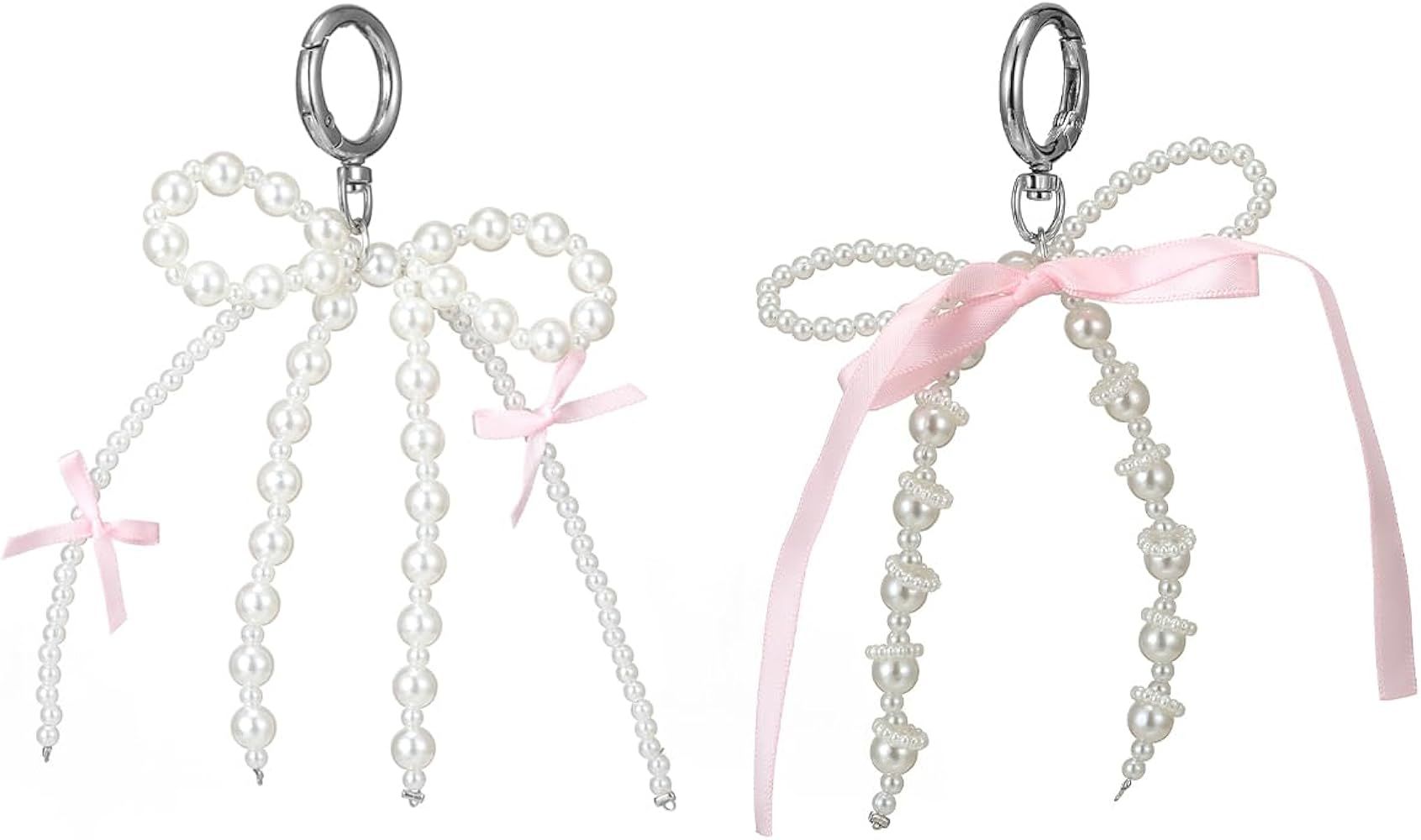 Pearl Bow Keychain Coquette Aesthetic Keychain Keyrings Bag Charms Pruse Car Charms Keychain | Amazon (US)