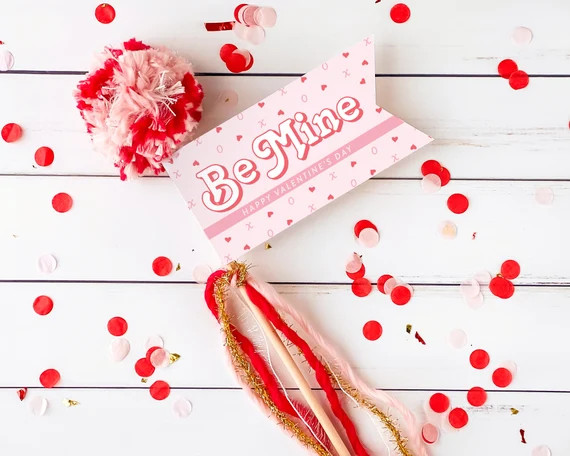 Be Mine Valentine's Day Pennant Flag || Printable Valentine's Decor || Galentine's Day Party || L... | Etsy (US)