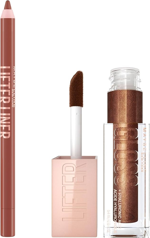 Maybelline Lifter Gloss and Lifter Liner Bundle, Lip Gloss and Lip Liner in Shades Crystal and Pl... | Amazon (US)