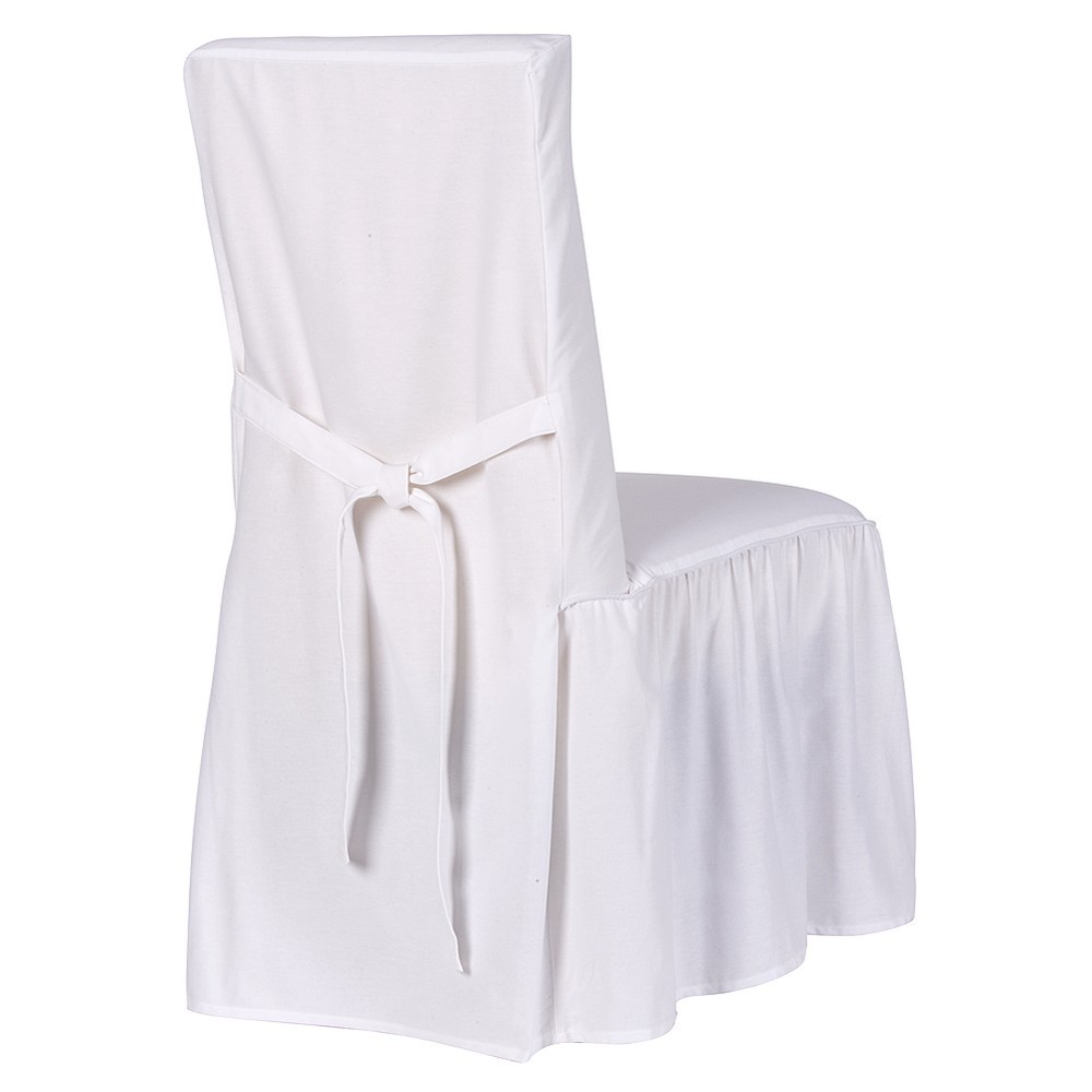 White Cotton Duck Dining Chair Slipcover - Simply Shabby Chic | Target