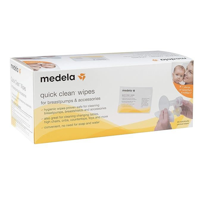 Medela Quick Clean Breast Pump And Accessory Wipes, 40 Count, Individually Wrapped Convenient and... | Amazon (US)