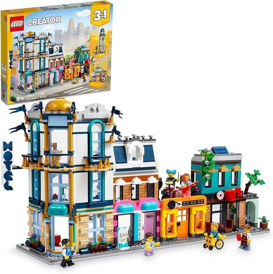 LEGO Creator Main Street 31141 Building Toy Set, 3 in 1 Features a Toy City Art Deco Building, Ma... | Amazon (US)