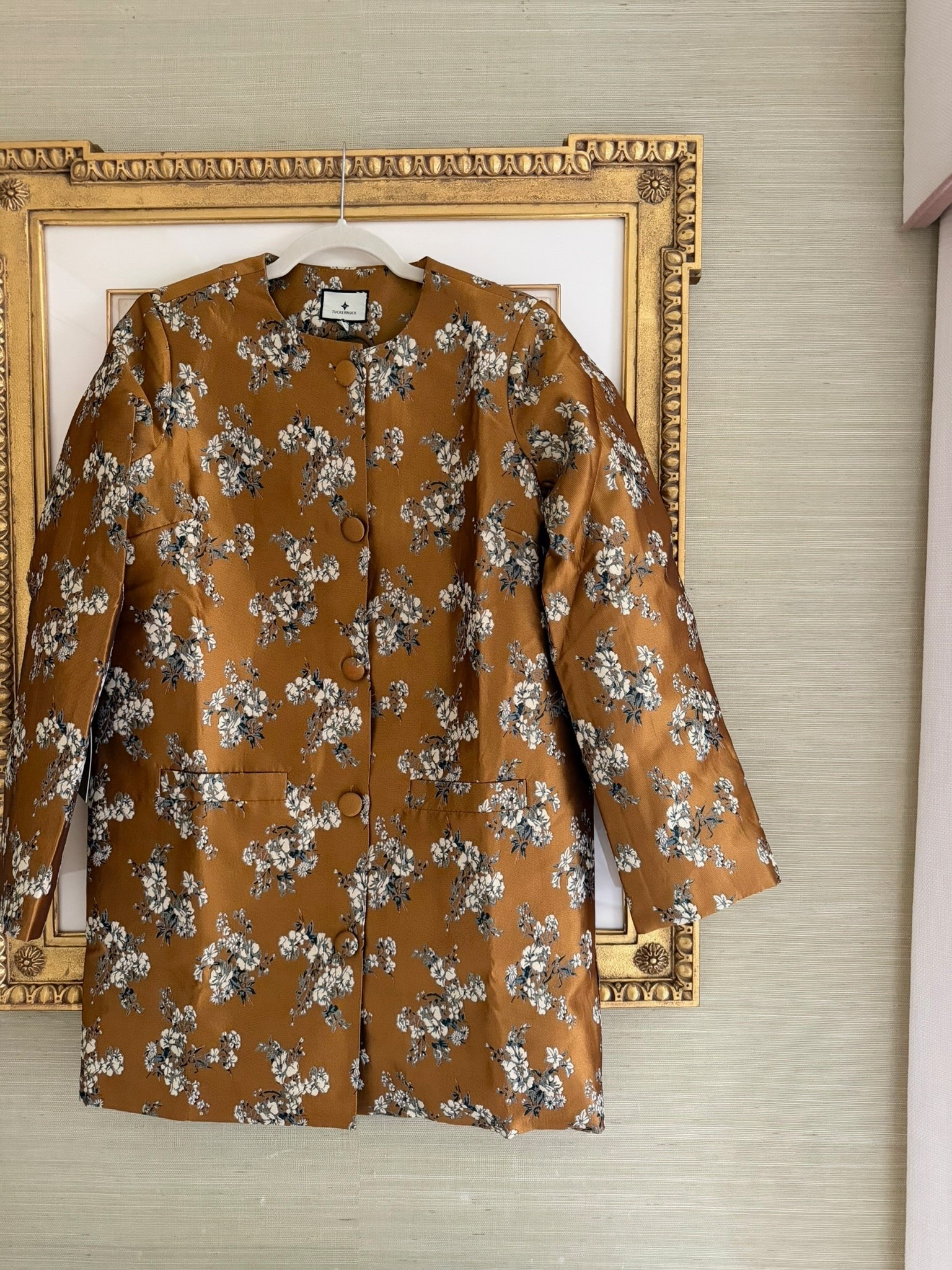 Gilded Jacquard Coat from Tuckernuck