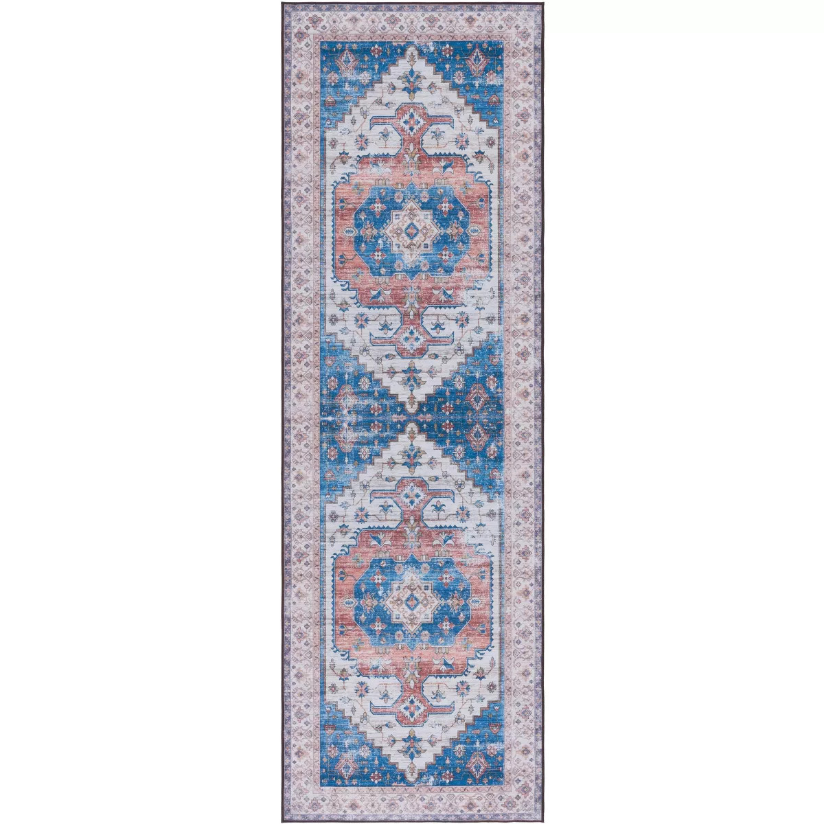 Tucson Vintage Persian TSN181  Machine Washable Skid-Resistant Stain Resistant Non-Shedding Power... | Target