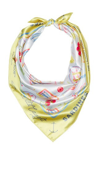 The Laundry Room Wild Caught Sardines Silky Bandana in Yellow. | Revolve Clothing (Global)