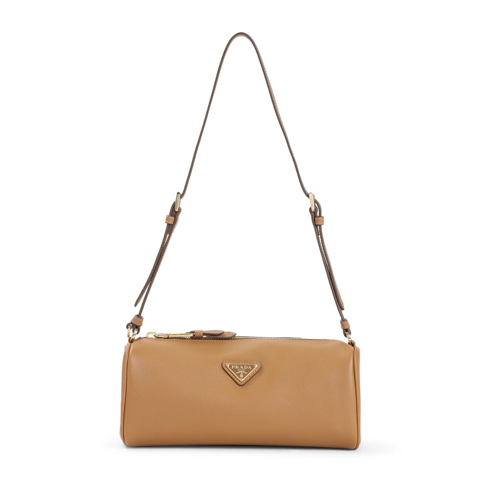 Prada Logo Plaque Zipped Shoulder Bag | Cettire Global