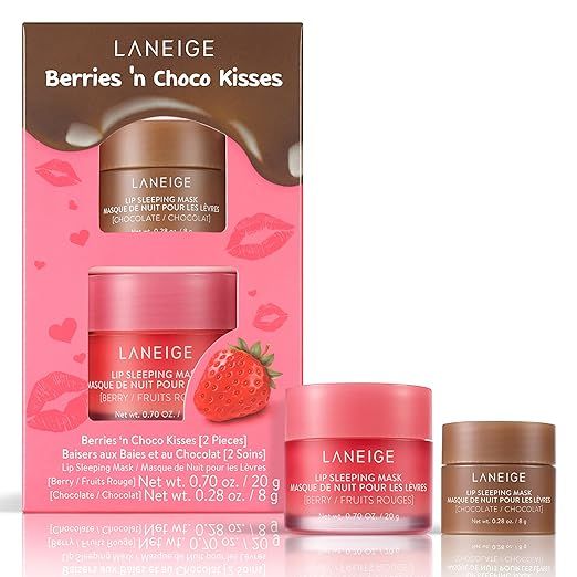 LANEIGE Berries 'N Choco Kisses Set: Lip Sleeping Mask Berry (Full Sized) & Chocolate (Travel Siz... | Amazon (US)