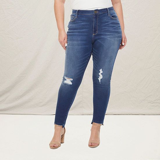 a.n.a - Plus Womens High Rise Ripped Jegging | JCPenney