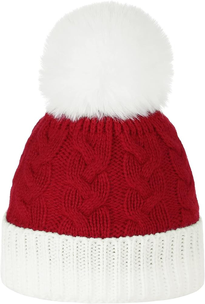 Zando Warm Knitted Baby Beanie with Ear Flaps Cute Chunky Toddler Winter Hat Toddler Beanies for ... | Amazon (US)