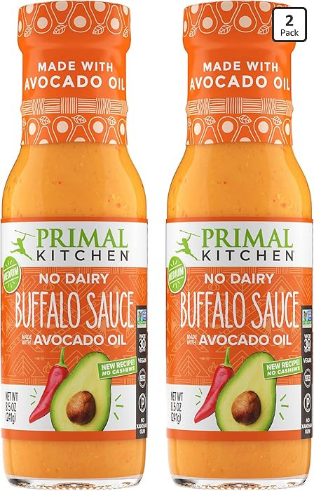 Primal Kitchen No Dairy Buffalo Sauce, Made with Real Ingredients Like Avocado Oil, No Cane Sugar... | Amazon (US)