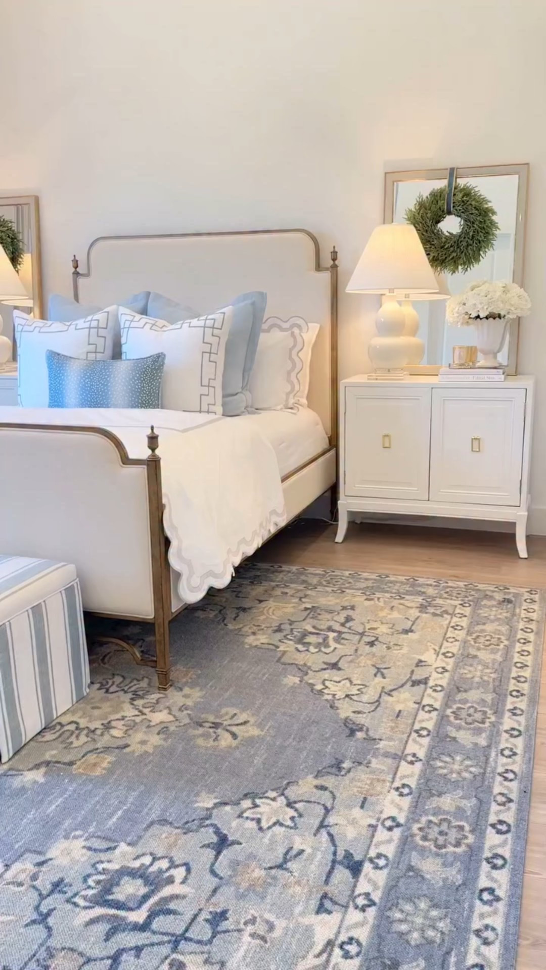  It’s finally cooling down here in Texas, and I’m easing into the holiday season with simple, festive touches — small wreaths above the nightstands and the prettiest holiday candle for a festive glow! ✨🌲 Velvet shams, a cozy quilt, crystal Christmas trees, and tassel accents coming next… can’t wait to share the updates!! Also, this beautiful blue and sage green wool rug is on major sale! I have the 9x12 in our bedroom and absolutely love it! 🤍

#bedroomdecor #bedroom #bedroomstyling #holidaydecorating #christmascandles #christmasdecor #christmasbedroom Christmas decor ltk #ltkhome #liketkit #myfrontgate #matouk #matouklinens Matouk scalloped bedding blue and white decor Amazon finds home styling Christmas decorations pine Diptyque candle  nightstand styling luxury luxe elegant bedroom

#LTKSaleAlert #LTKFindsUnder50 #LTKHome