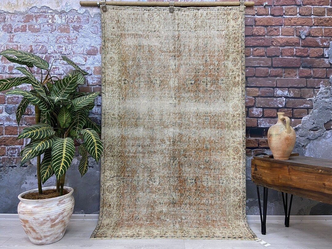 4x7 Vintage rug / Antique Handmade Rug / Turkish Rug / Muted Rug / Decorative Area Rug / Medium R... | Etsy (US)