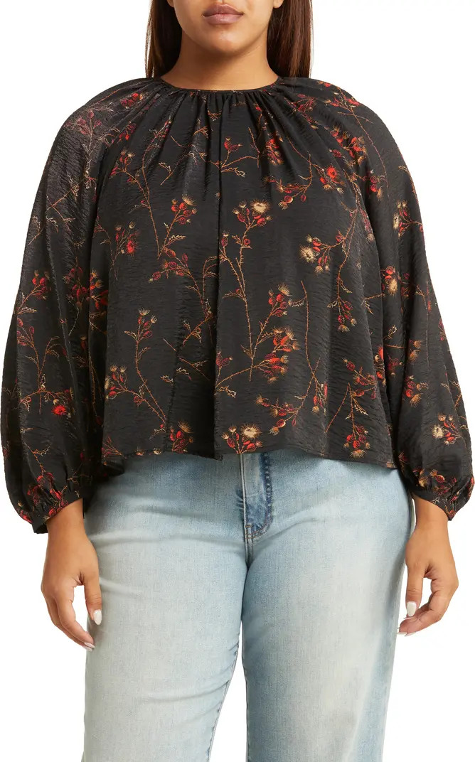 Floral Print Satin Blouse | Nordstrom